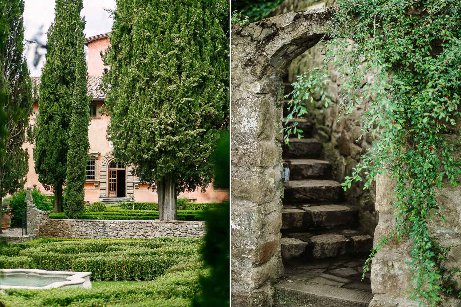 ceremony and reception for this intimate wedding in chianti