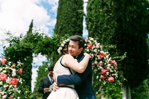 ceremony and reception for this intimate wedding in chianti