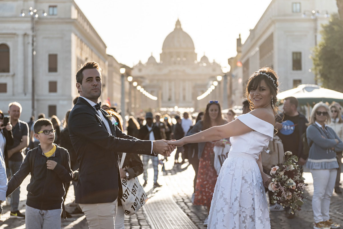 destination wedding in spring at rome