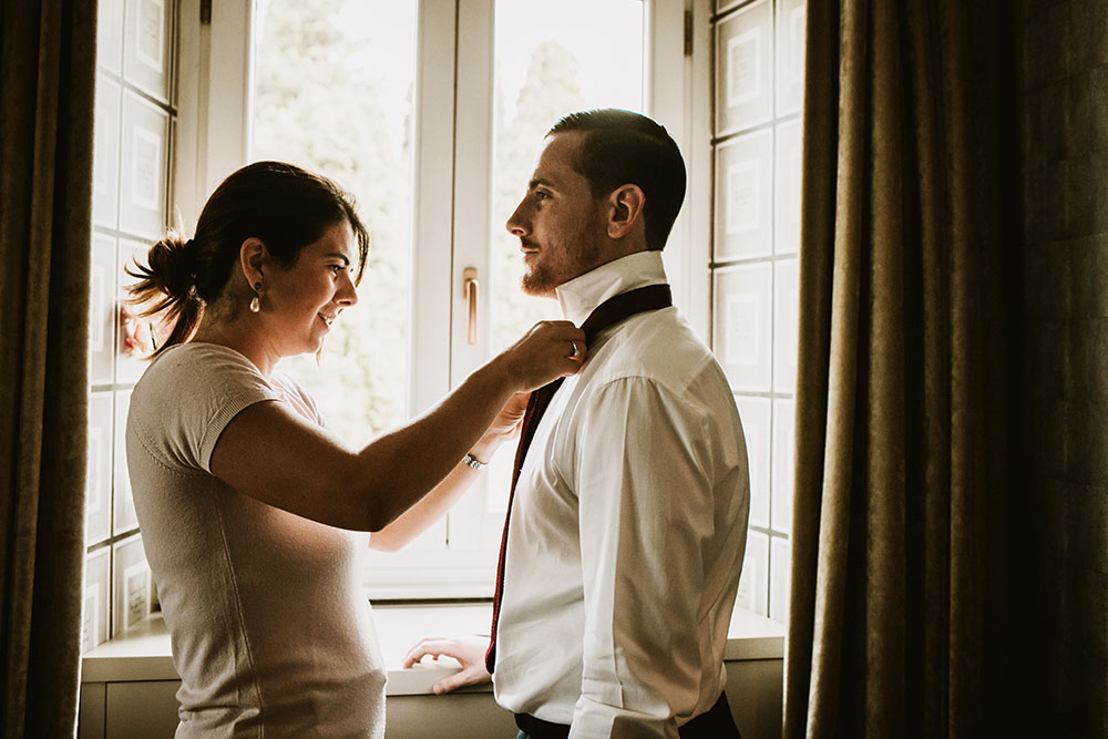 una coppia di sposi per un matrimonio romantico a roma
